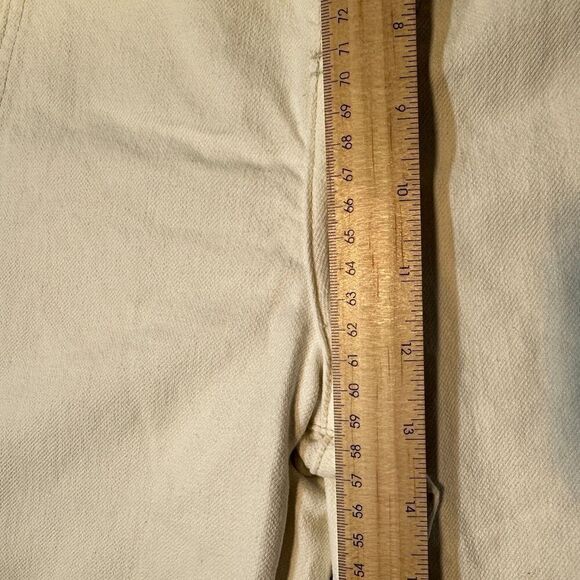 Free People Wide Leg Jeans Womens 30 Cream Ivory High Rise Denim Seam Accent - Picture 11 of 15